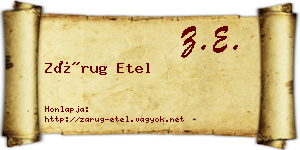 Zárug Etel névjegykártya